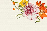 Colorful flower background psd illustration with design space, remixed from public domain artworks