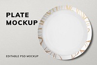 Plate mockup psd with gold trim