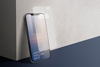 Smartphone mockup psd with screen protector 