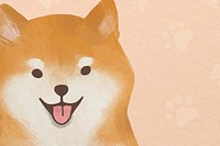 Shiba Inu dog background psd hand drawn illustration