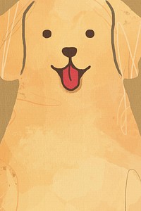 Cute Labrador dog background psd hand drawn illustration