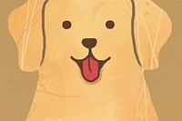 Cute Labrador dog background psd hand drawn illustration