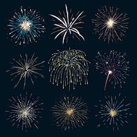 Beautiful firework element graphic vector collection