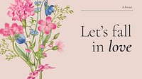 Colorful floral banner template vector in beautiful vintage style, remixed from artworks by Pierre-Joseph Redouté