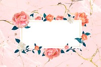 Blank white floral card template vector