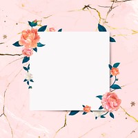 Blank square floral frame template vector
