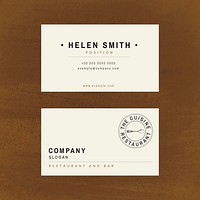 Vintage business card template psd for restaurant, remixed from public domain artworks