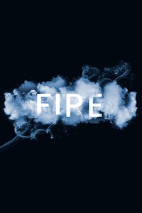 Fire typography in smoke font