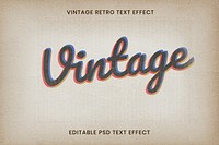 Editable vintage text effect psd template