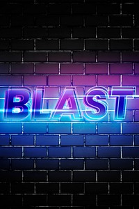 Blast text in 3d glow font
