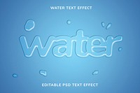 Water splash text effect psd editable template