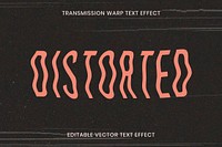 Editable distorted text effect vector template