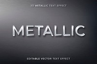 Editable metallic text effect vector template