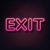 Exit text in neon font