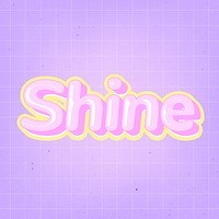 Shine text in cute comic font