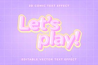 Editable comic text effect vector template