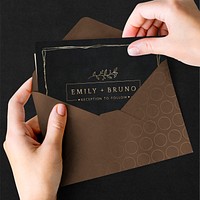 Brown envelope letter stationery with design space