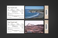 Travel pass mockup, tourism branding psd