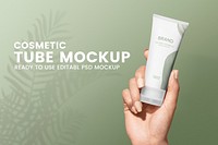 Skincare tube mockup psd box for beauty brands