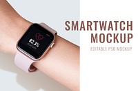 Smartwatch screen mockup psd digital device on a wrist