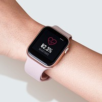 Smartwatch screen shown with heart rate measurement digital device