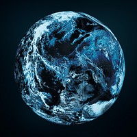 Blue world globe psd from outer space