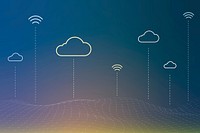 Cloud network system background vector for social media banner