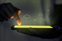 Hologram projector screen psd with cloud system technology