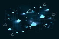 Cloud network system background psd for social media banner