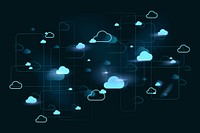 Cloud network system background vector for social media banner