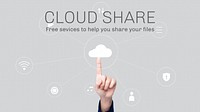 Cloud file sharing template vector connection technology for blog banner