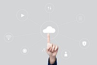 Cloud file sharing background psd for banner