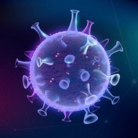 Covid-19 virus cell biotechnology psd purple neon graphic
