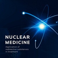 Nuclear medicine science template vector atom social media post