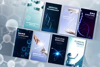 Medical science technology template vector futuristic innovation social media story collection