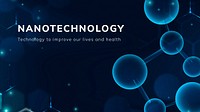 Nanotechnology molecular structure template vector medical science social media post