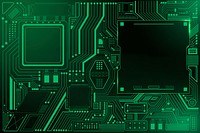 Motherboard circuit technology background psd in gradient green