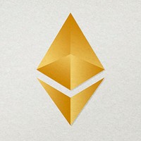 Ethereum blockchain cryptocurrency icon vector in gold open-source finance concept