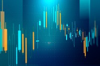 Stock market chart technology psd blue background