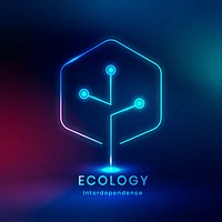 Environmental logo psd with ecology text