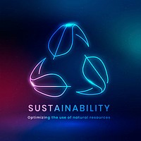 Sustainability environmental logo psd with text