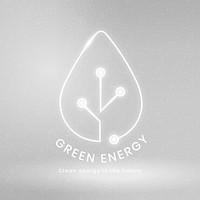 Green energy environmental logo with text