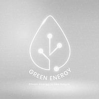 Environmental logo psd with green energy text