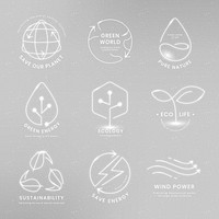 Environmental logo vector with text set