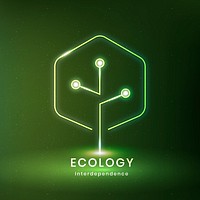 Environmental logo psd with ecology text