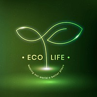 Eco life environmental logo psd with text