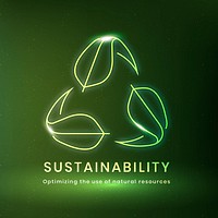 Sustainability environmental logo psd with text