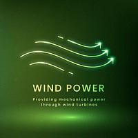 Wind power environmental logo psd with text