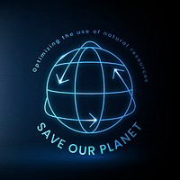 Global environmental logo file with save our planet text