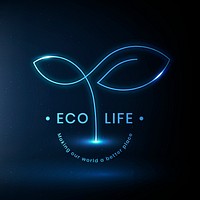 Eco life environmental logo psd with text